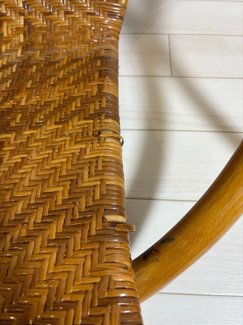 ラタン　丸座椅子　2台セット　アジア　レトロ