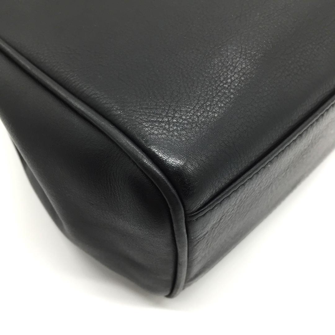 クリスチャンディオール ハンドバッグ CDロゴ ブラック 黒色 レザー 本革