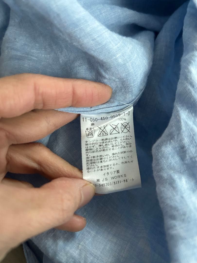 最終売切❗️daniela gregis リネン　オーバーシルエットシャツ水色