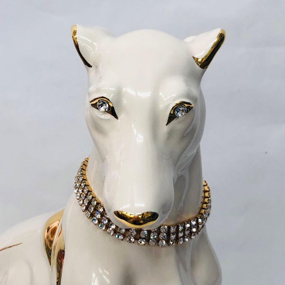 アウラ AHURA オブジェ　犬　ヨーロピアン　金彩　イタリアングレーハウンド