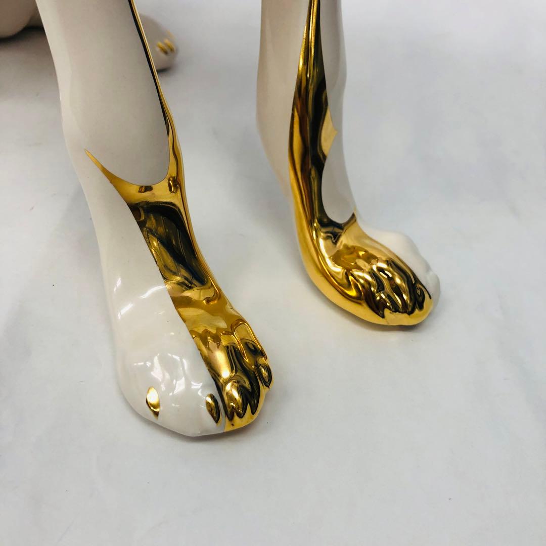 アウラ AHURA オブジェ　犬　ヨーロピアン　金彩　イタリアングレーハウンド