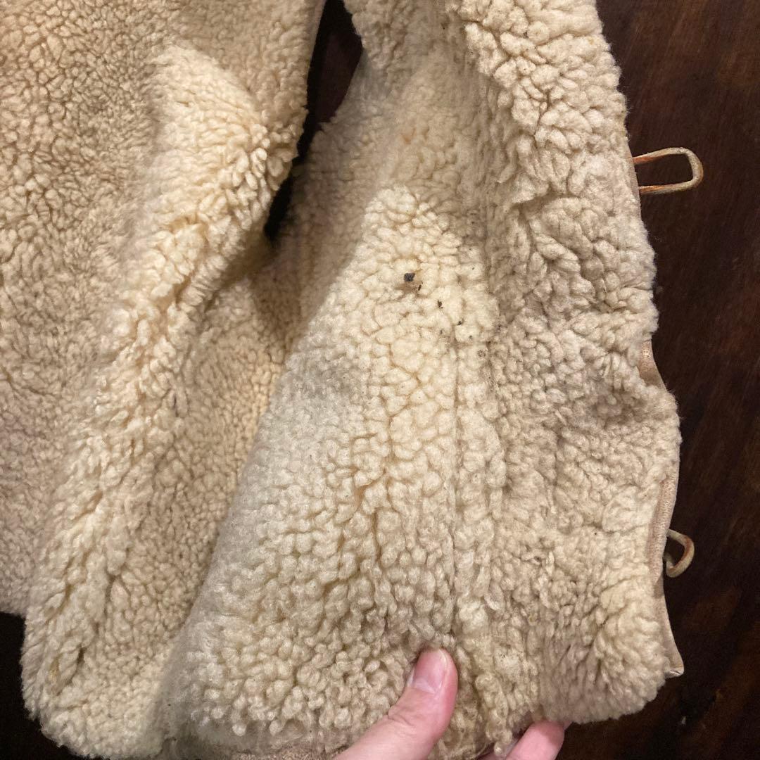 アメリカ古着 シープスキン ムートンベスト トグルボタン 80年代 ビンテージ