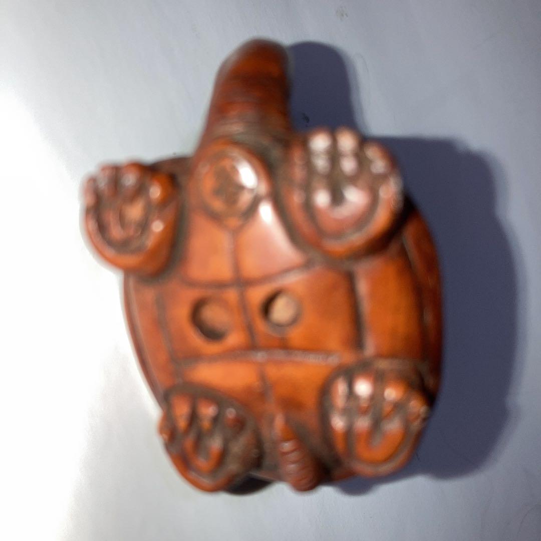 木彫り一刀彫根付アンティーク有名前入り