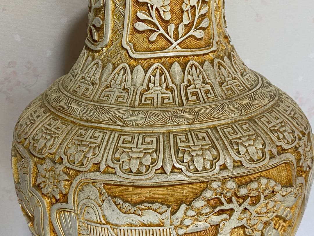 ♦ 中国美術伝統工芸品 楼閣山水 瓶 置物飾り美術品 ディスプレイ 骨董品