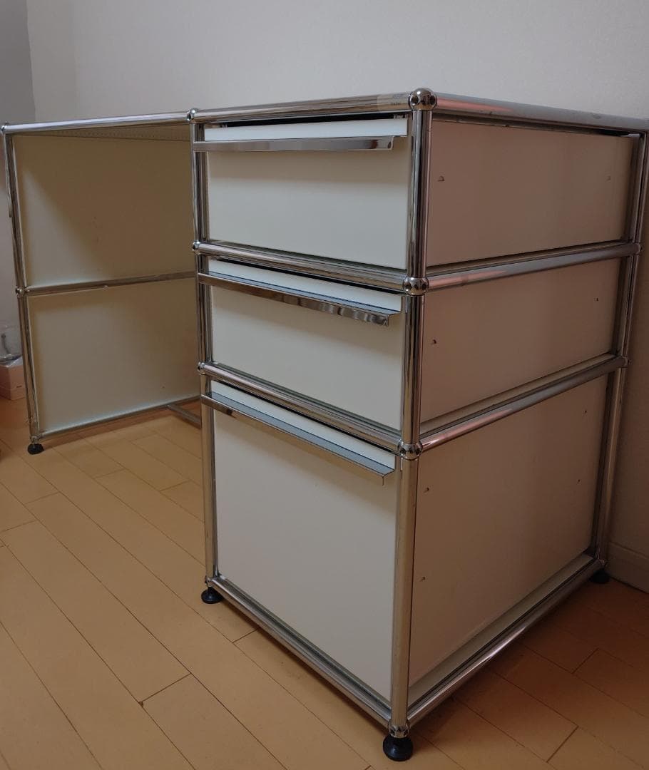 【スクーデリア】USM Haller デスク ホワイト 引き出し3段 美品