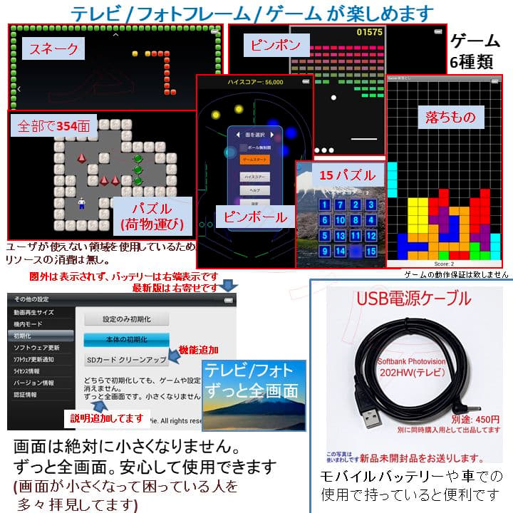 【完全解除/未使用】地デジTV ソフトバンク フォトビジョン テレビ フルセグ