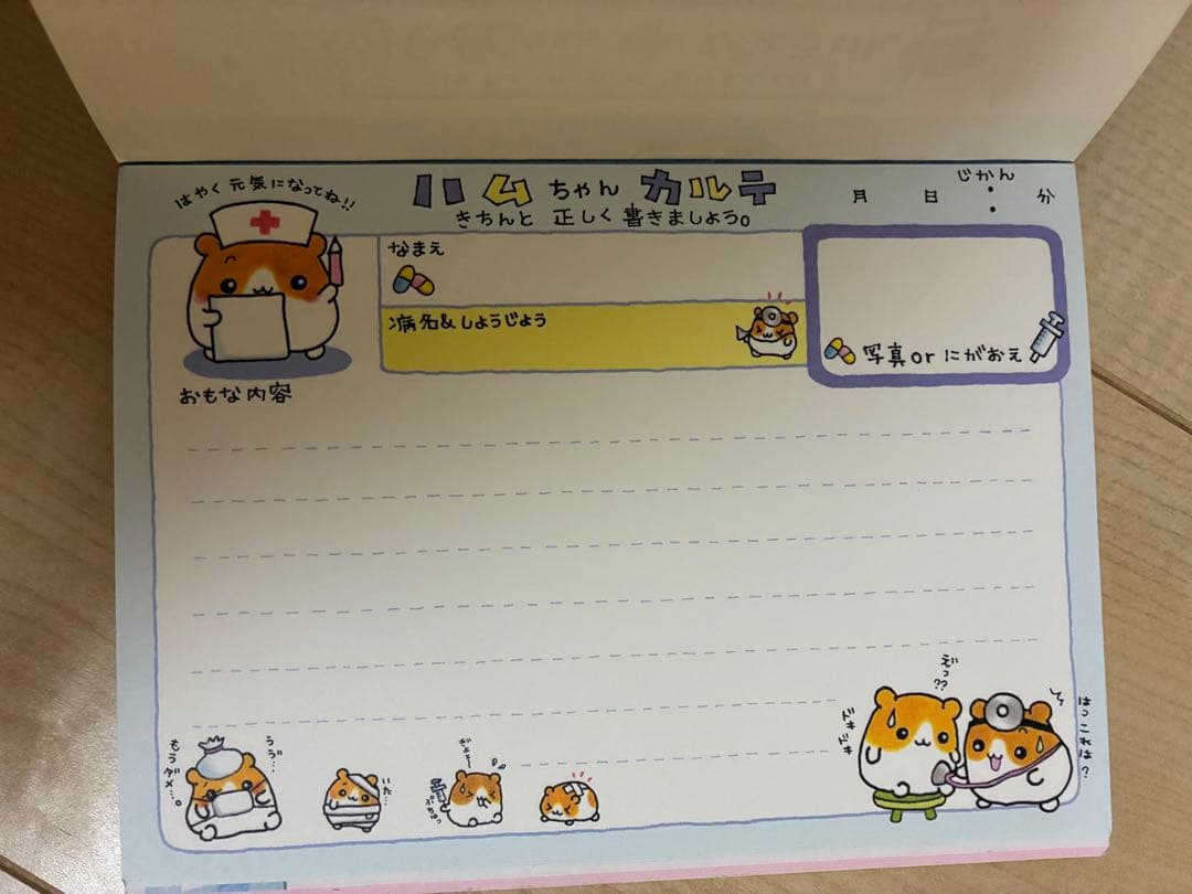 d*2様 平成レトロ　ハムちゃんびょういん　メモ帳　中古