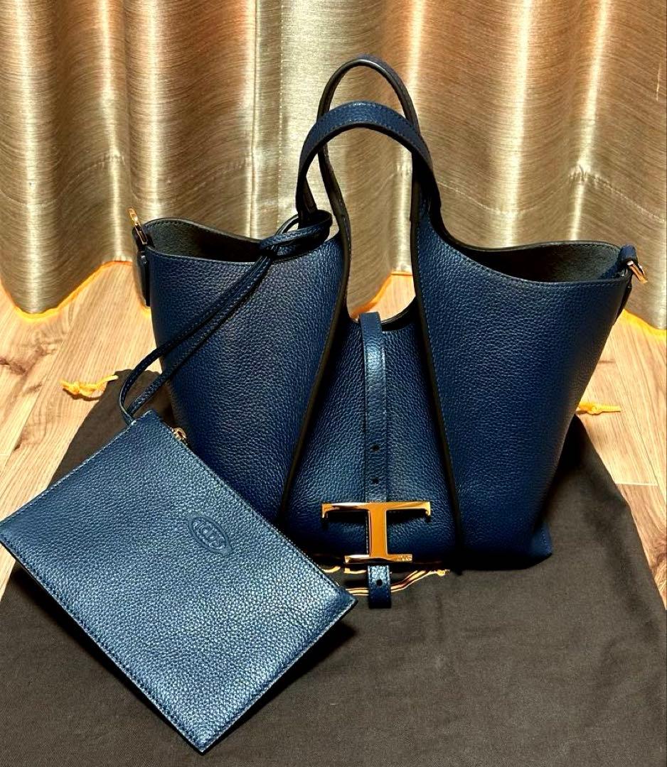 Tタイムレス　レザーショルダーバック ミニ ブルー未使用新品