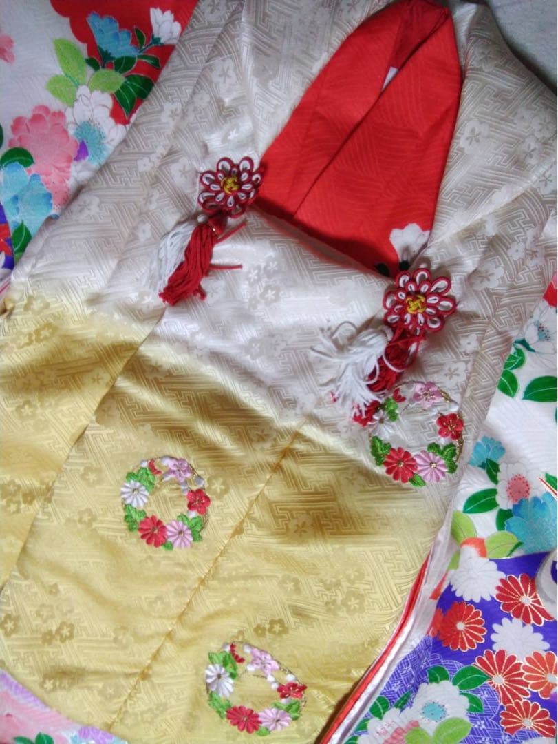 3歳向け・表側正絹のお着物と正絹お被覆のセット