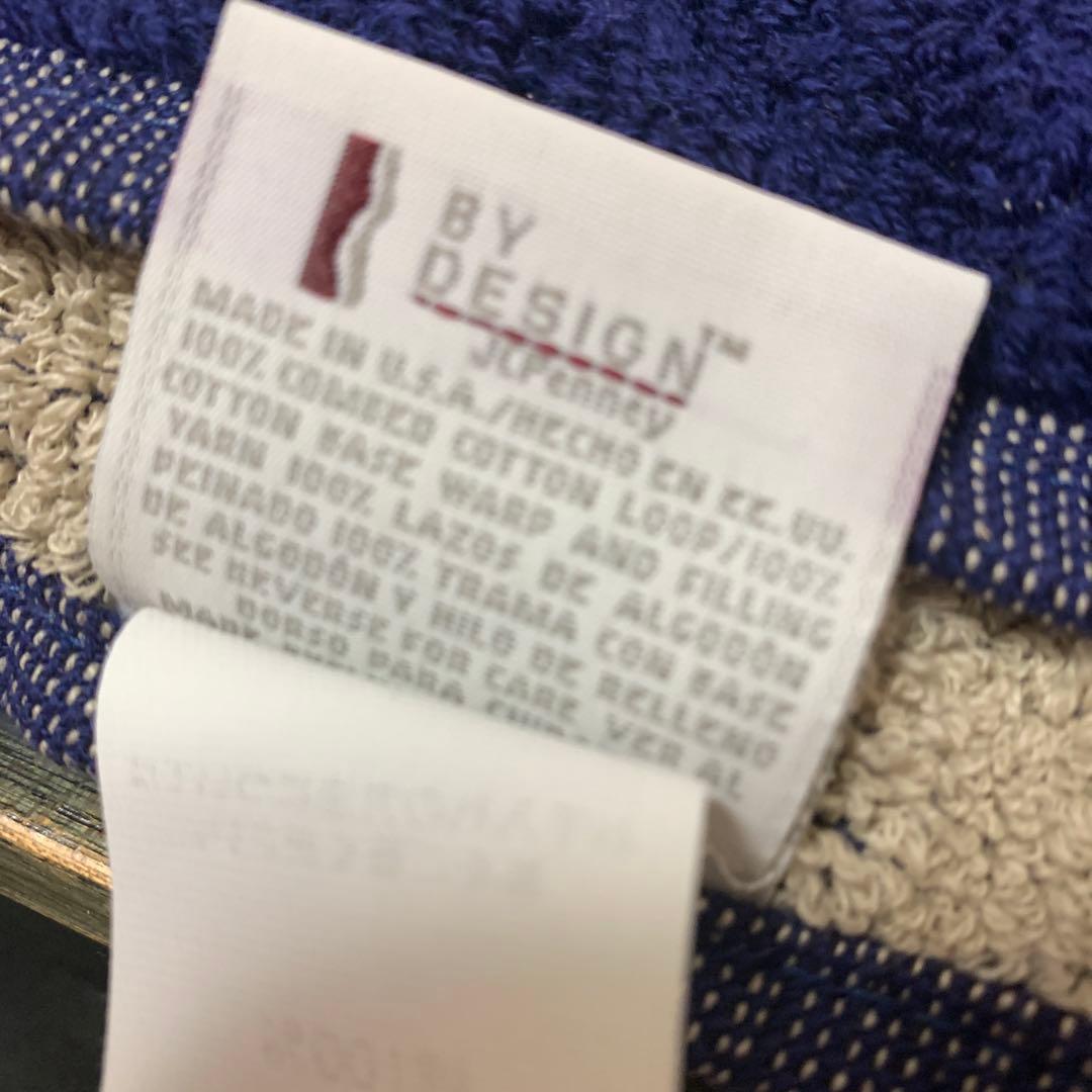 【中古】BY DESIGN タオルセット ネイビー ベージュ18-422