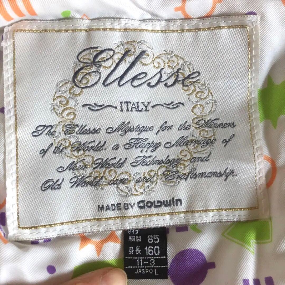 80s エレッセ　スキーウェア　上下　レディース　L　シルバー　セットアップ