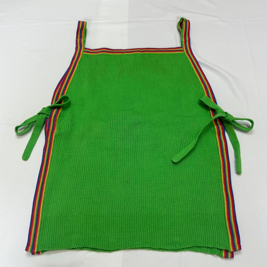 希少レア イヴサンローラン グリーン リプニット コットン キャミソール F