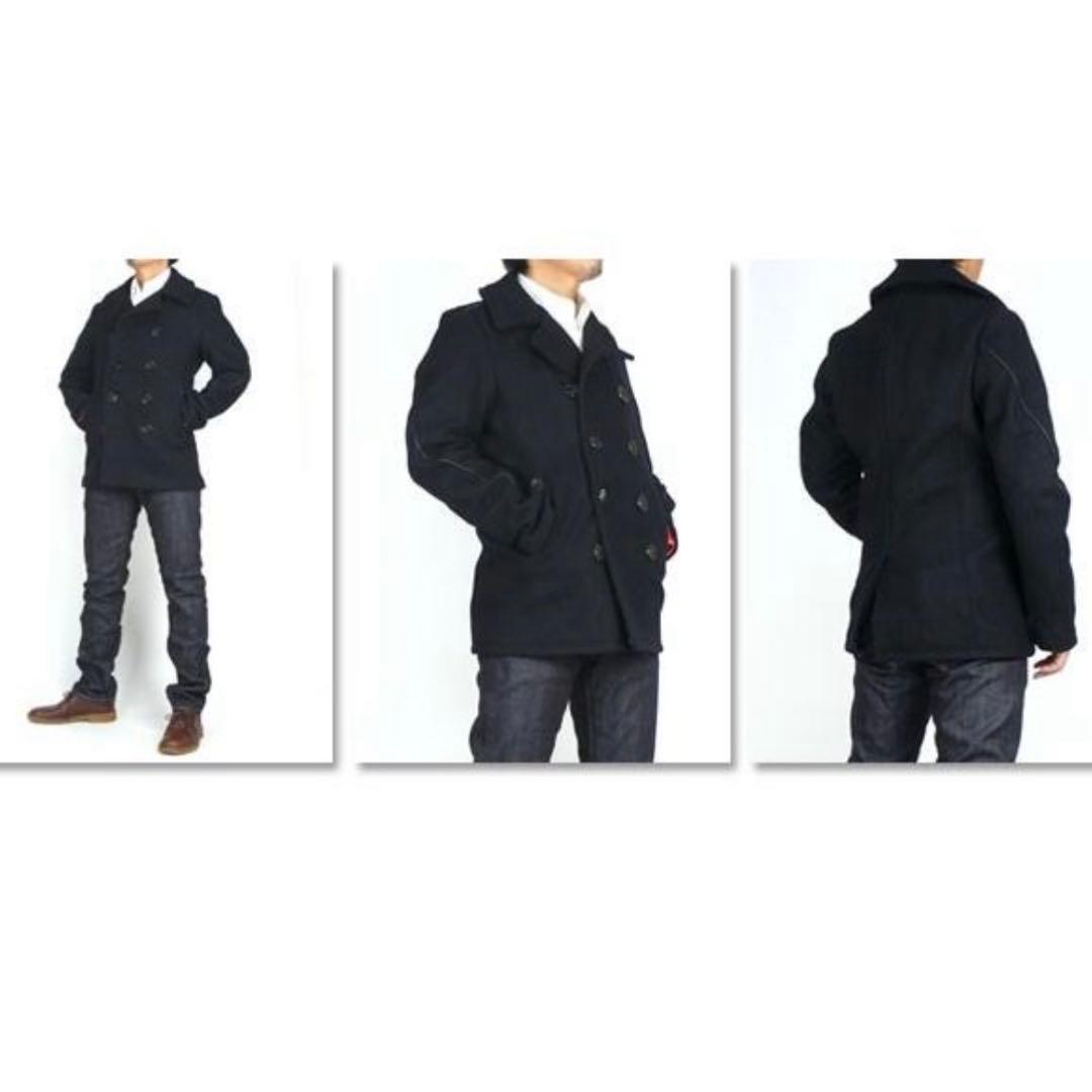 ポン　Schott ショット レザーパイピング ピーコート 36 S相当