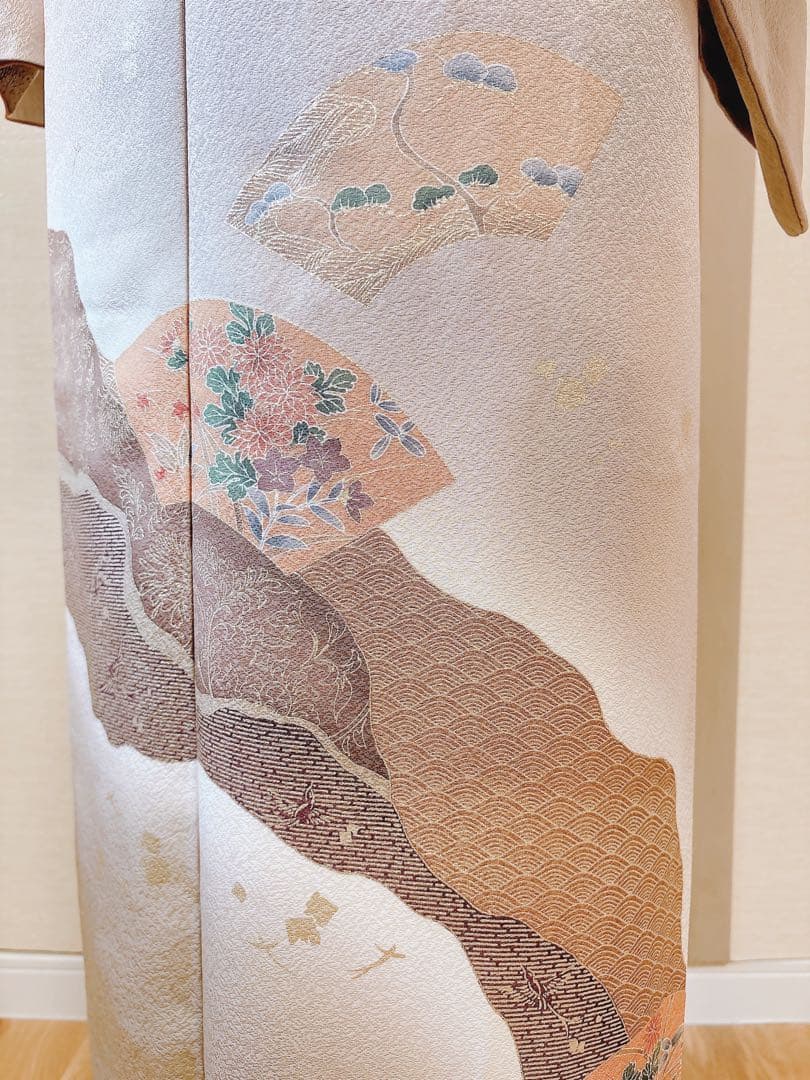 極美品　正絹　訪問着　フルセット　裄67 L 卒業式入学式　袋帯　トール　一つ紋