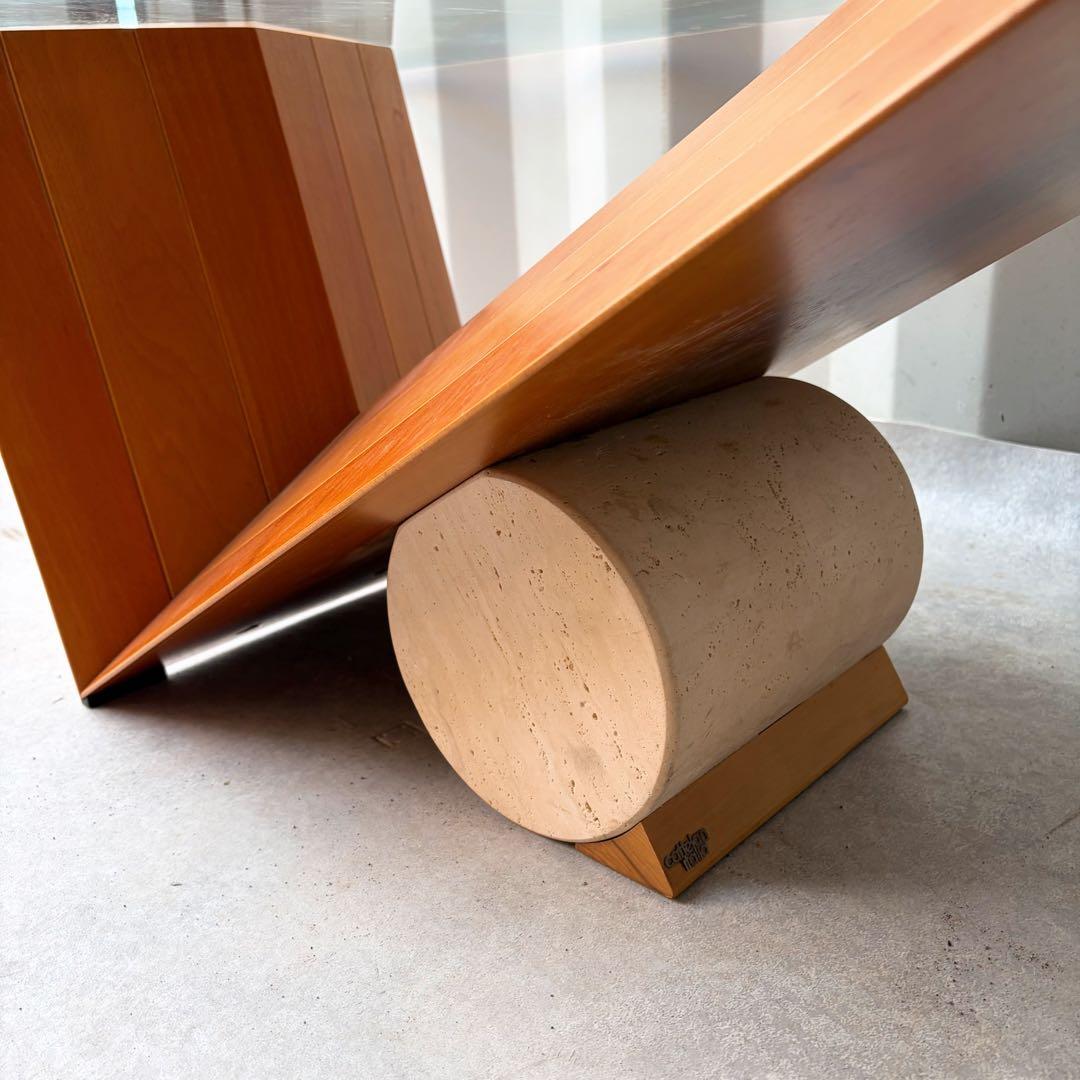 取付無料！カッテランイタリア 定価約120万円・大理石 ガラスコーヒーテーブル✨