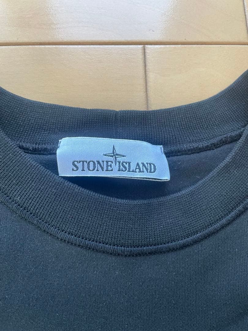 STONE  ストーンアイランド ワッペンロゴスウェット黒Lサイズ