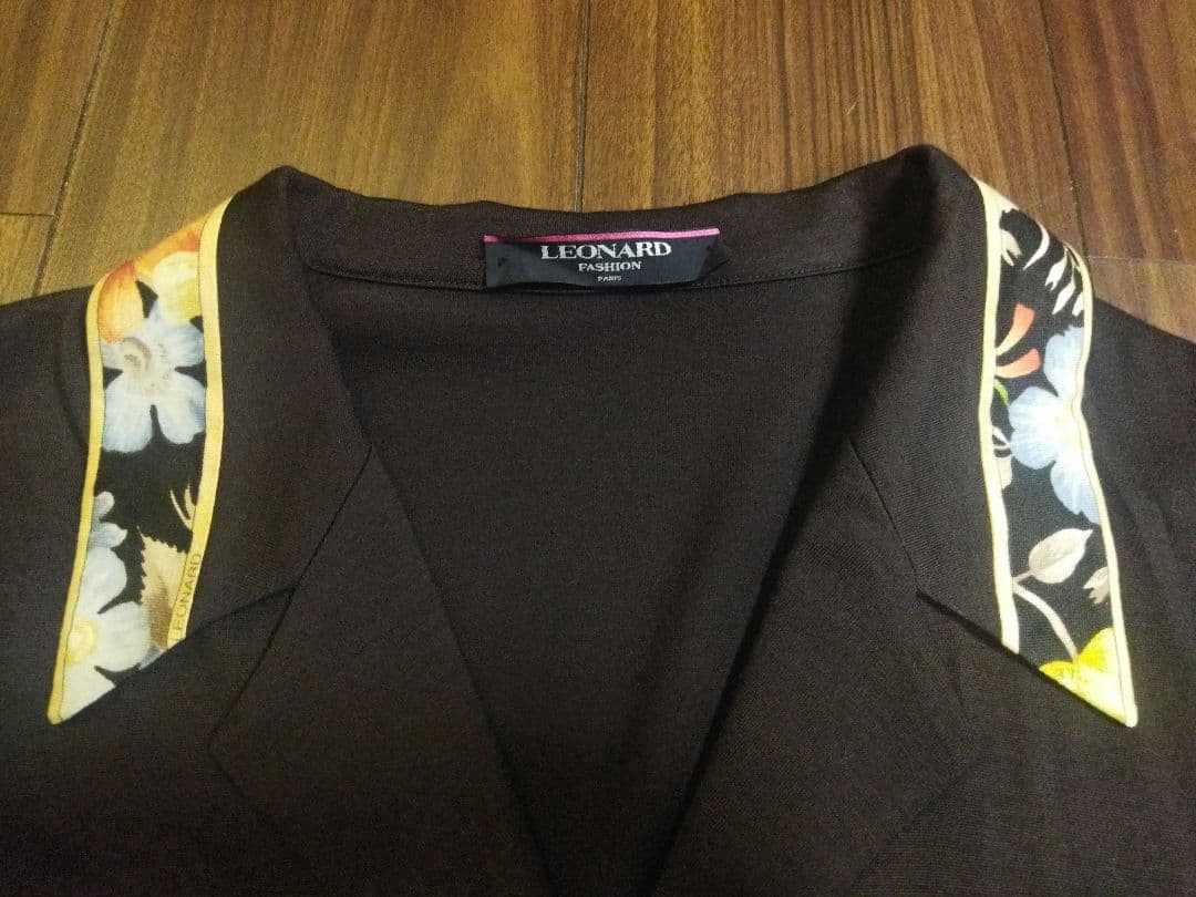 美品♪レオナール LEONARD ウール シルク ロング カーディガン L