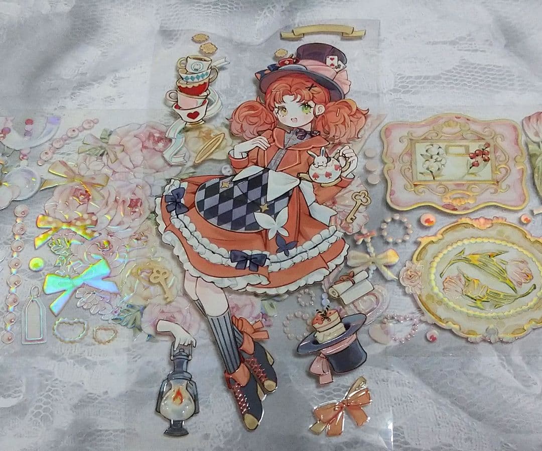 S33＃少女的野餐(虹光)茶犁工作室切り売り海外装飾マステ