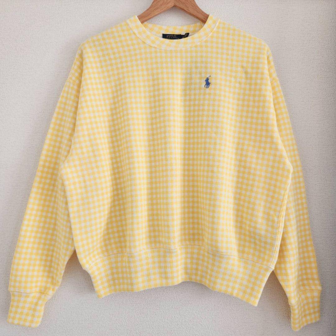 ​【希少品/新品】ポロラルフローレン ギンガムチェック スウェット イエローXS