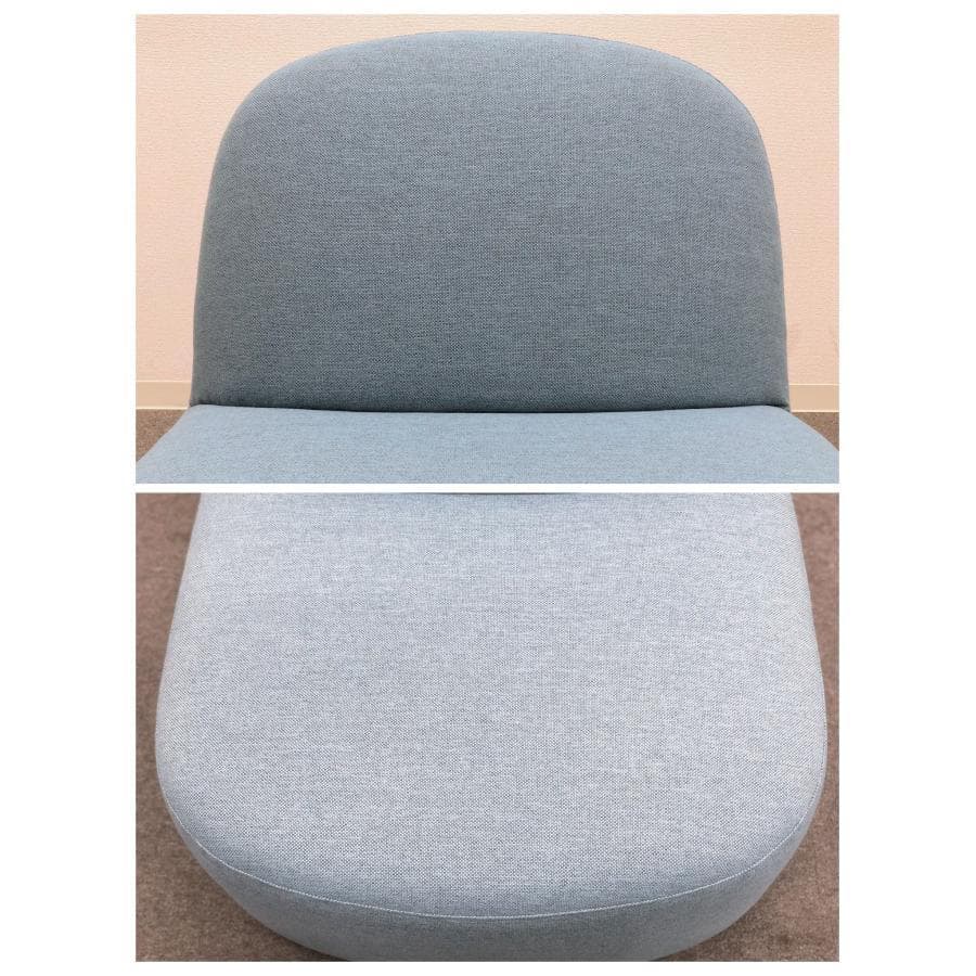 美品■カリモクニュースタンダード■ポーラー　ラウンジチェア　L　水色　１Pソファ