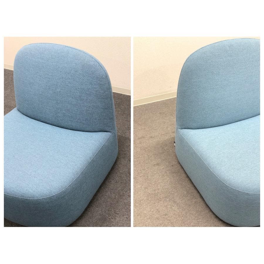 美品■カリモクニュースタンダード■ポーラー　ラウンジチェア　L　水色　１Pソファ