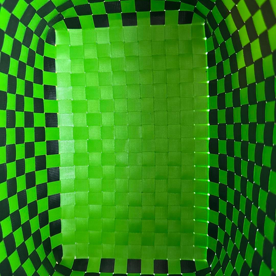 MARNI 緑と黒のチェック柄 かごバッグ