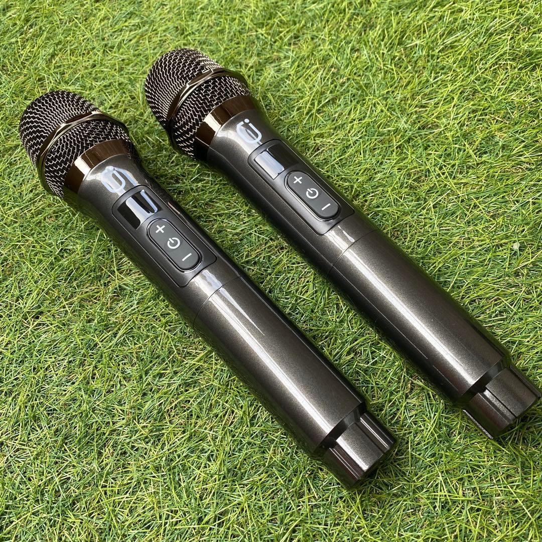 JYX-S55ポータブルカラオケセット LEDライト 2本マイク付き