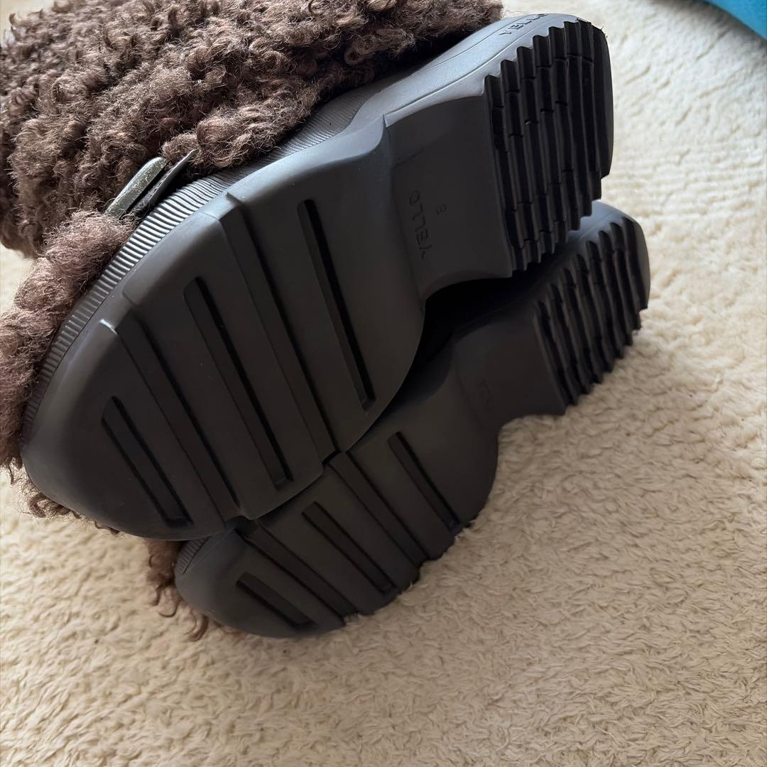 YELLO ファー ロングブーツ ブラウンＳサイズ22.5cm、23cm 完売品