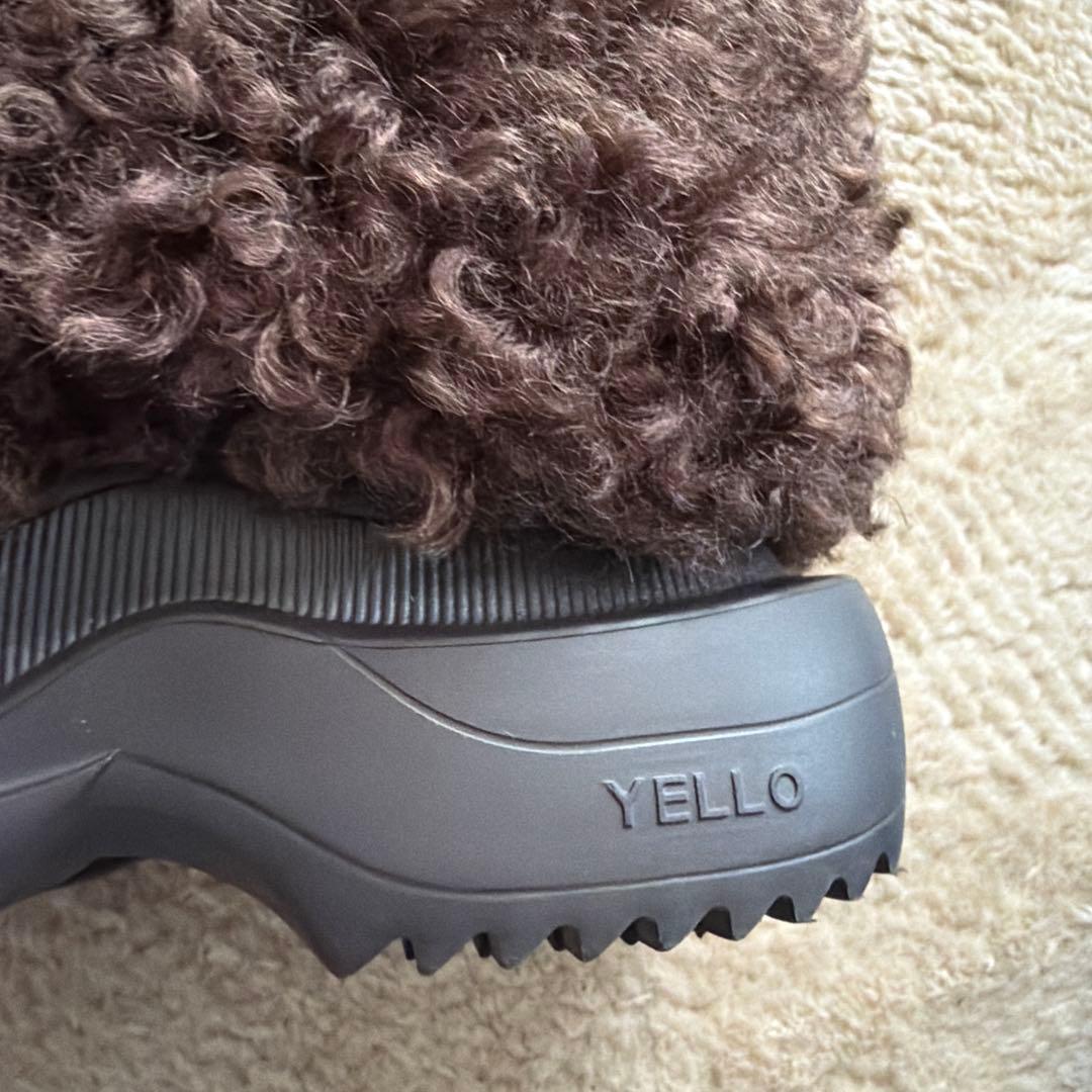 YELLO ファー ロングブーツ ブラウンＳサイズ22.5cm、23cm 完売品