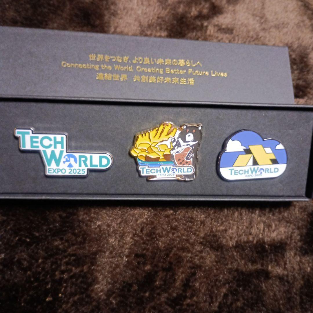 TECH WORLD EXPO 2025 ショルダーバッグとピンバッジ