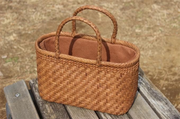 最高 山葡萄 蔓 かごバック 籠 巾着 職人の手作り かご バック