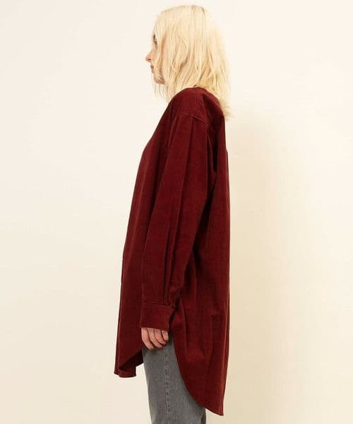 Attick by Johnbull　バーガンディ コーデュロイ シャツ