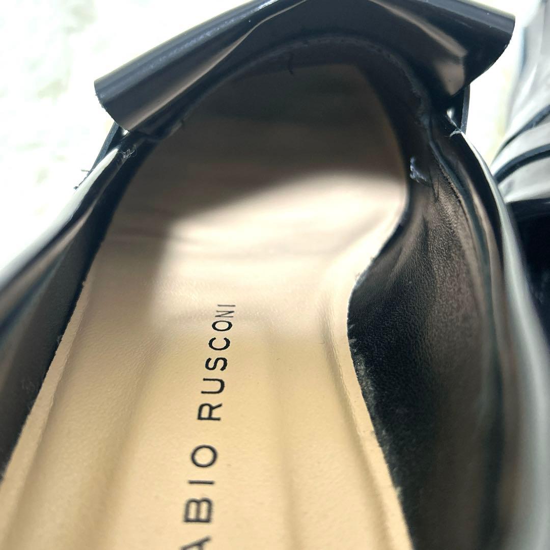 【FABIO RUSCONI】タンクソールキルト付きローファー 37 ブラック