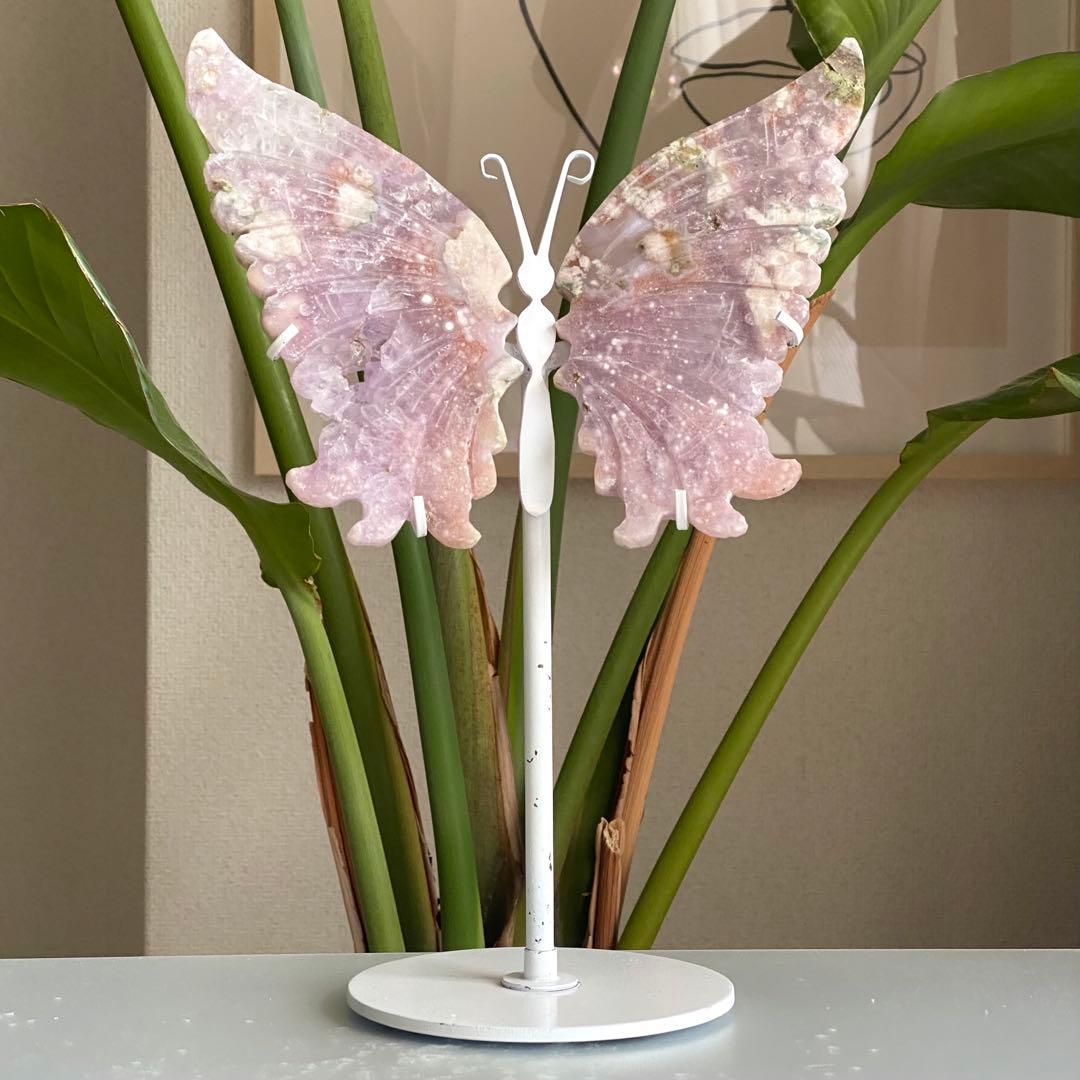 ★★★破格 大特価【 ピンクアメジスト フラワーアゲート バタフライ 】