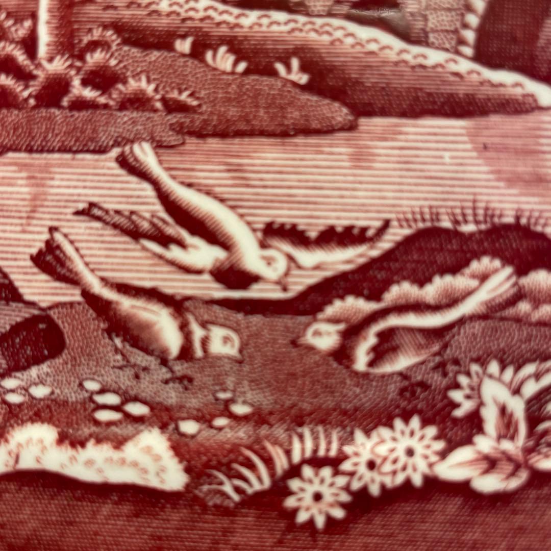 スポード　持ち手付き四角大皿　ピンクタワー　1970年代製Spodeで購入　新品