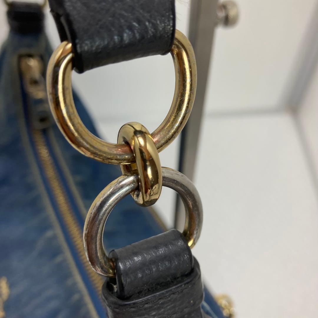 COACH コーチ　デニム　ハーフムーン　ワンショルダー　インナー花柄　Y2K