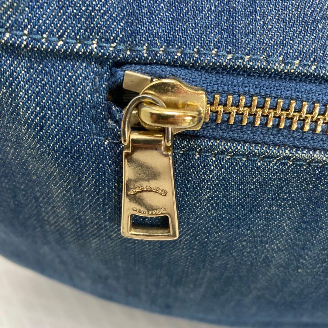 COACH コーチ　デニム　ハーフムーン　ワンショルダー　インナー花柄　Y2K