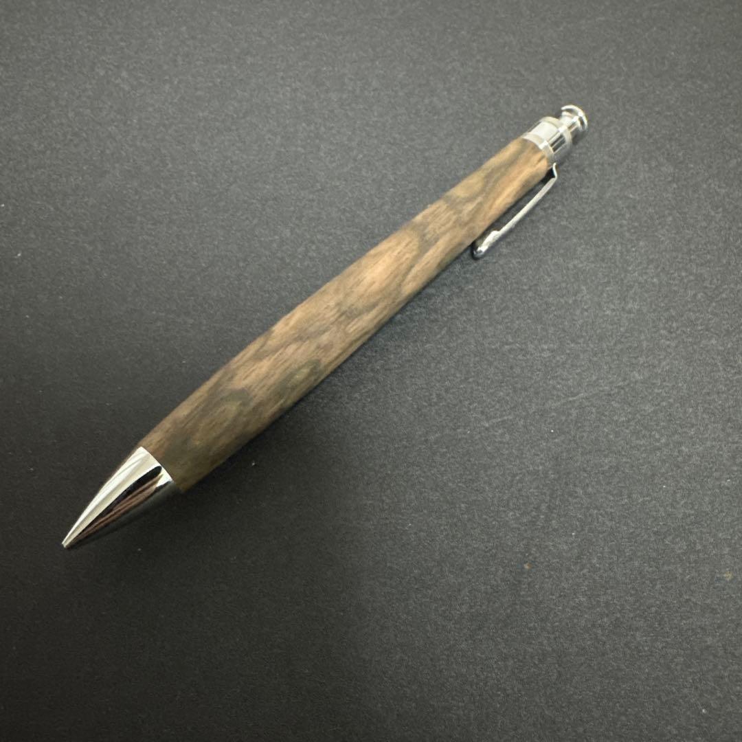 工房楔 黒柿 孔雀杢 シャープペンシル 固定式金具付き