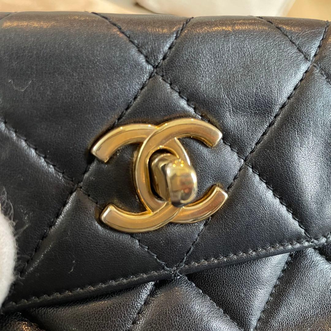 シャネル　マトラッセ　ターンロック　ウエストバッグ　ブラック