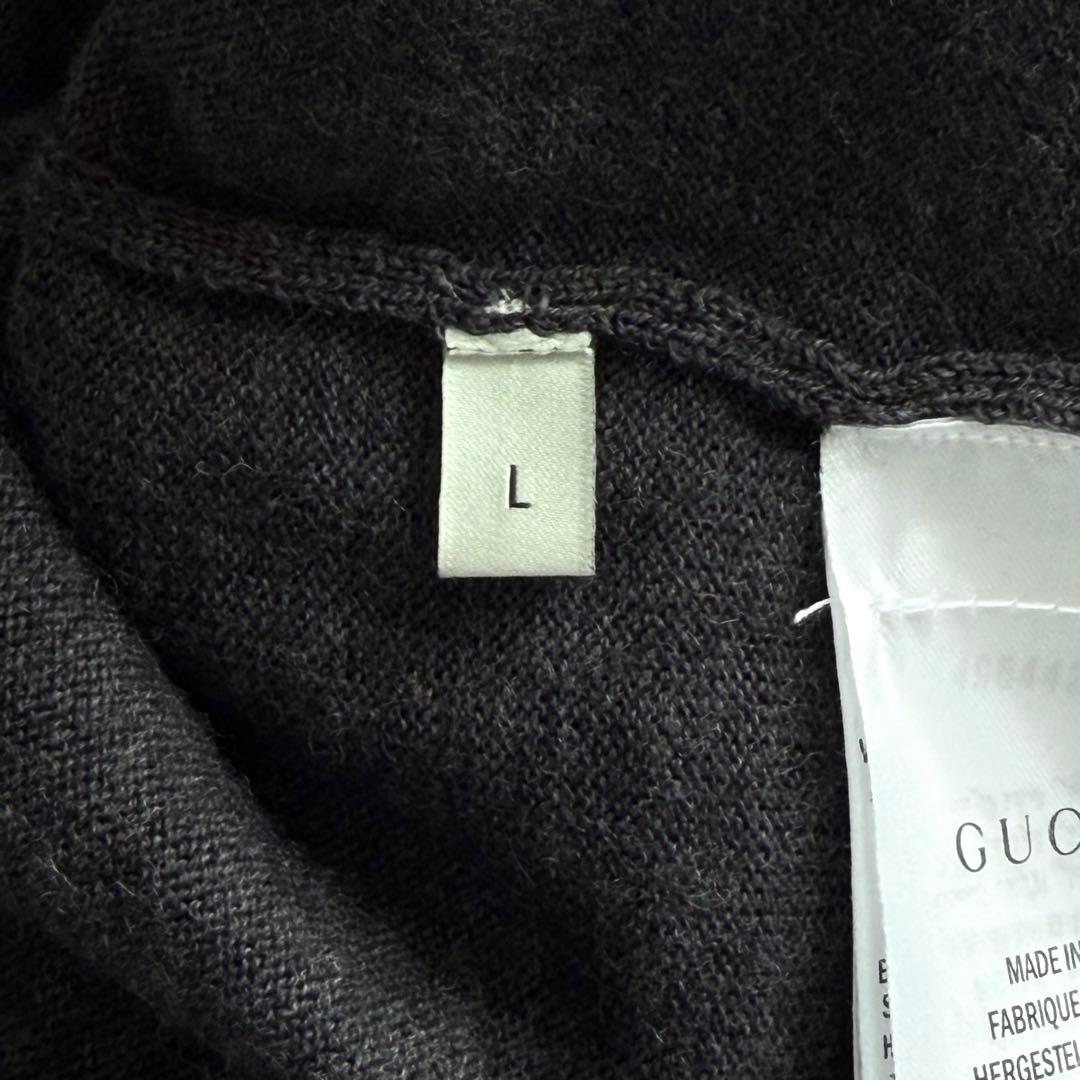 極美品✨19AW GUCCI グッチ BEE刺繍 Vネックニット グレー L