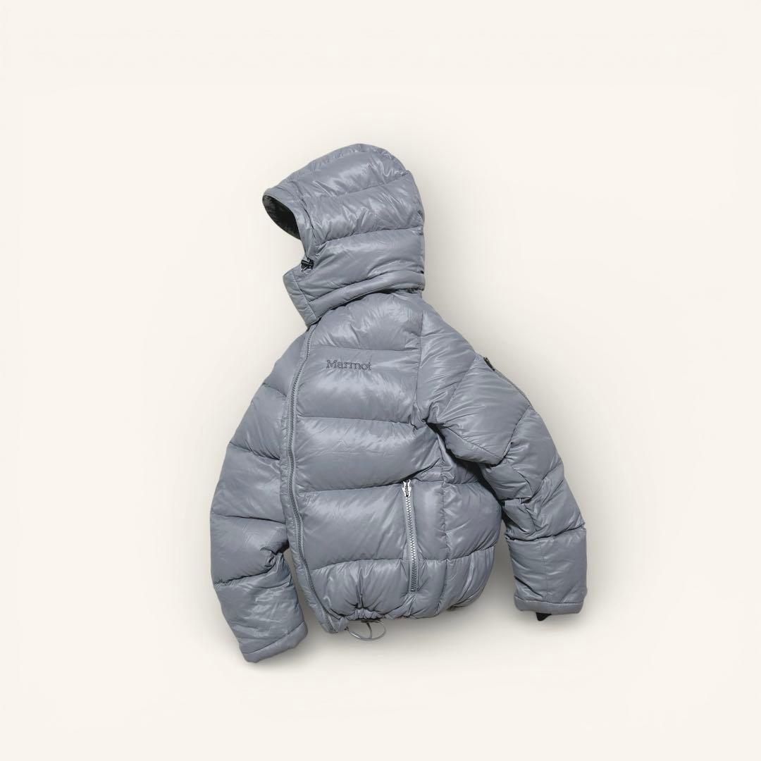 00s y2k marmot 短丈 ダウンジャケット グレー ドロコード付き