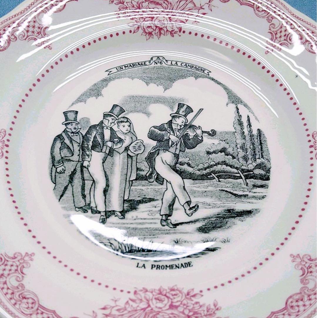 Gien ジアン　マリアージュ　ローズ　プレート6枚セット 未使用