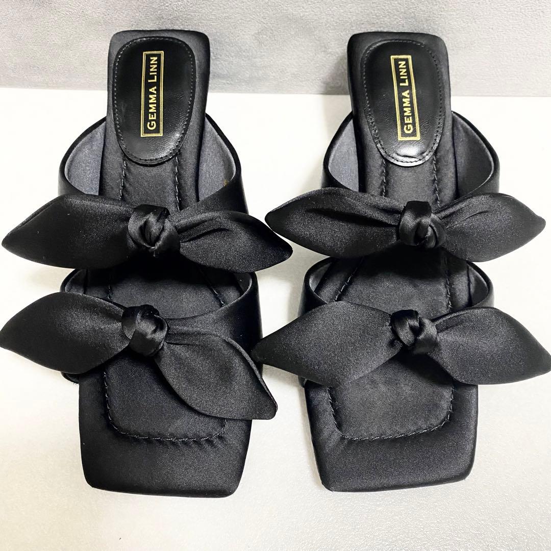 【Akiko Kizu ×Daniella & GEMMA】リボンサテンサンダル