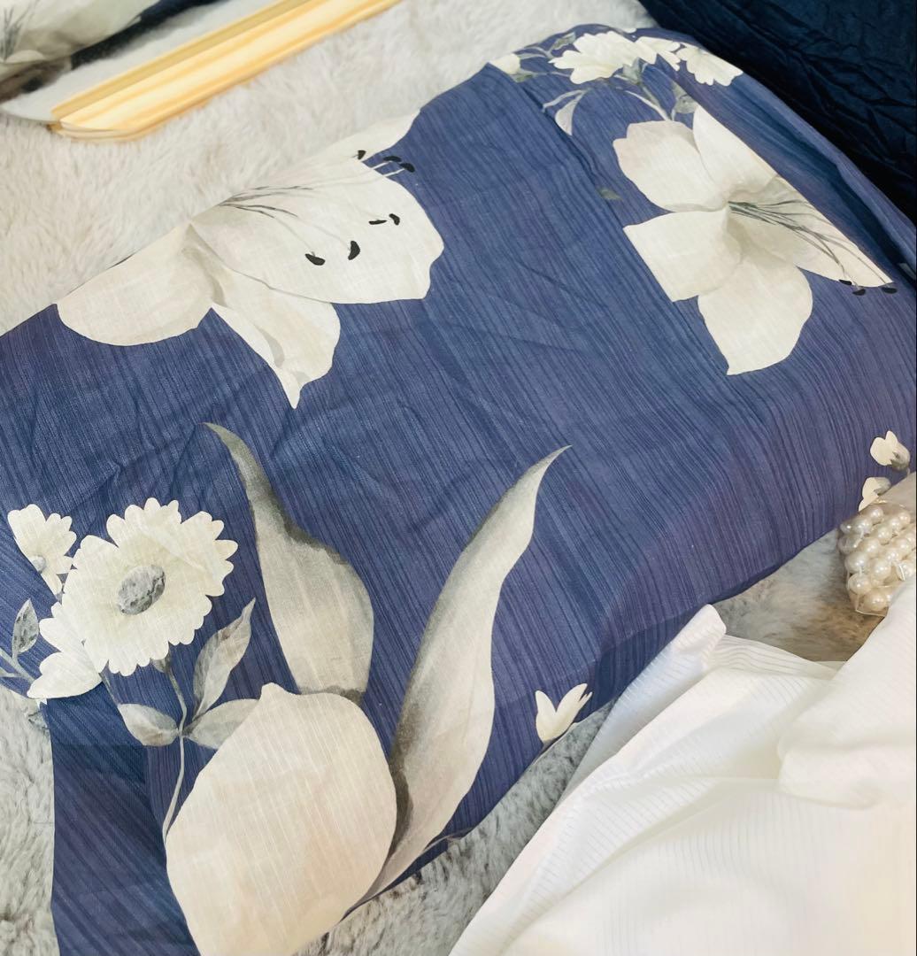 【KYOETSU】浴衣セット(浴衣、兵児帯、肌着、下駄、腰紐x2 巾着、帯留め）