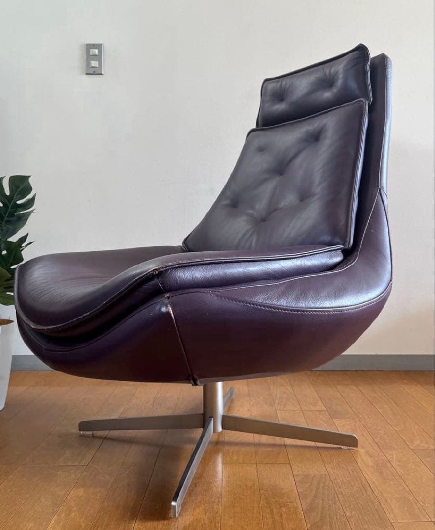 ◆ヴィンテージ◆ ボンテンピ　Daya 本革ラウンジチェア　スペースエイジ