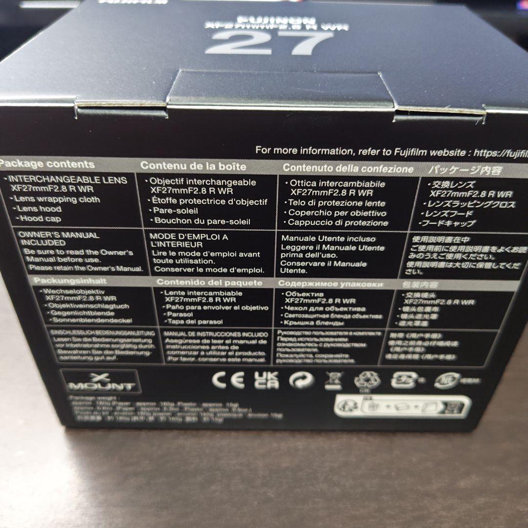 【新品/未開封品】FUJIFILM XF 27mm F2.8 R WR