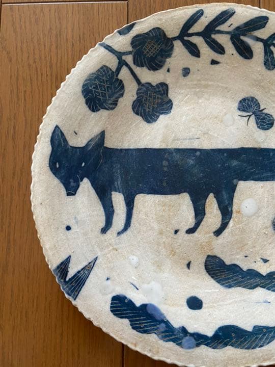 makoto kagoshima 鹿児島睦 ハンドメイド 丸皿 器 きつね