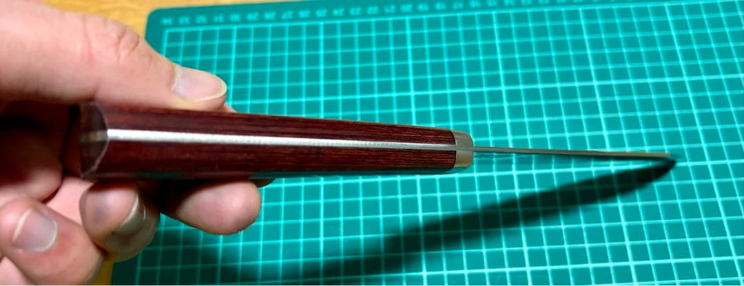 堺業平 青紙三層 牛刀 包丁 刃渡り16.5cm 波紋あり 研ぎ済み
