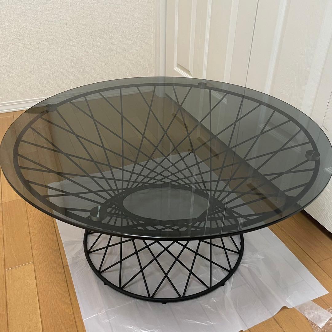 Francfranc マーリア コーヒーテーブル ブラック×ブラック（φ800）