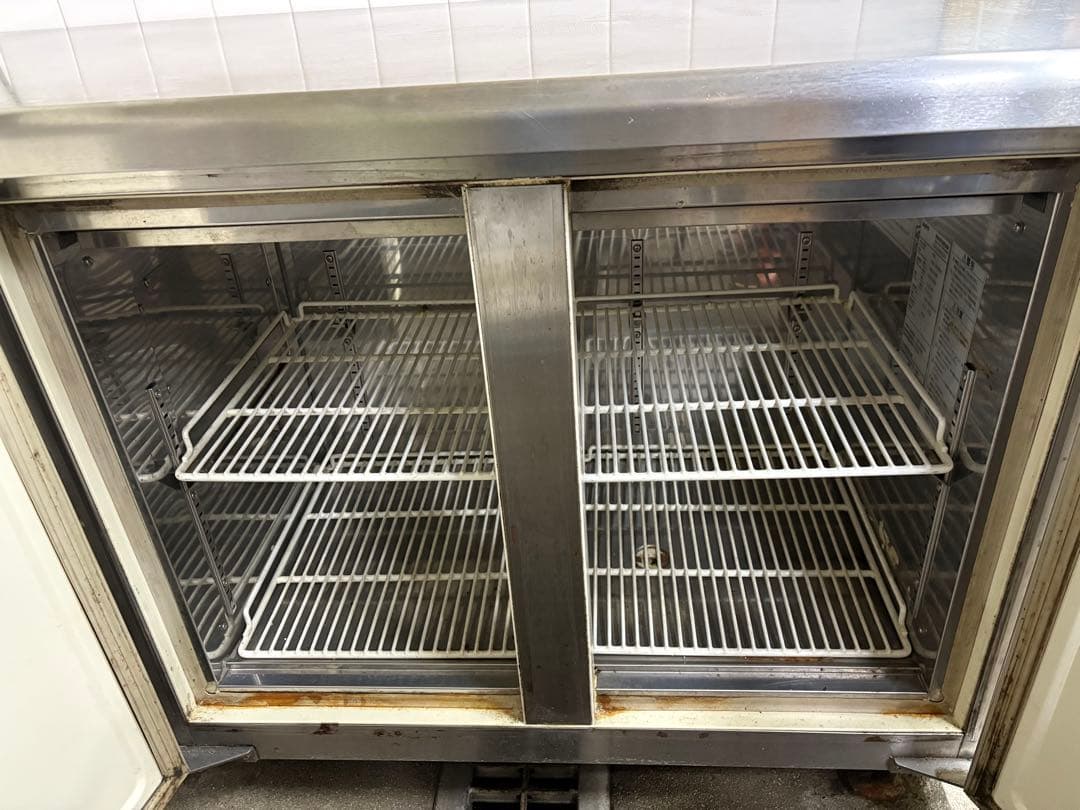 【ジャンク品】　コールドテーブル　SANYO ステンレス製　2ドア